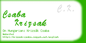 csaba krizsak business card