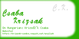 csaba krizsak business card